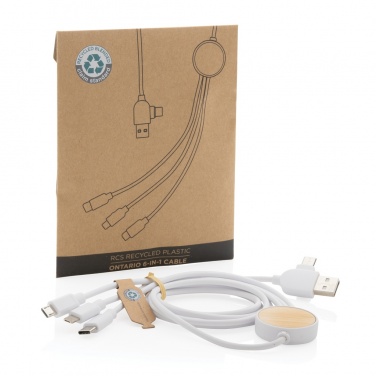 Logotrade Logogeschenke das Foto: Ontario 6-in-1 Kabel aus RCS recyceltem Kunststoff