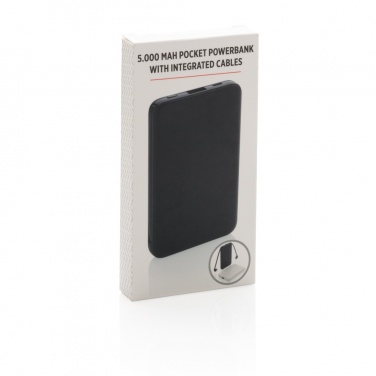 Logotrade Firmengeschenke das Foto: 5.000 mAh Powerbank mit integriertem Kabel