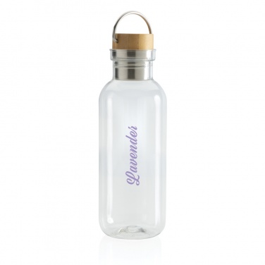 Logotrade Firmengeschenke das Foto: RCS rPET Flasche with Bambusdeckel und Griff