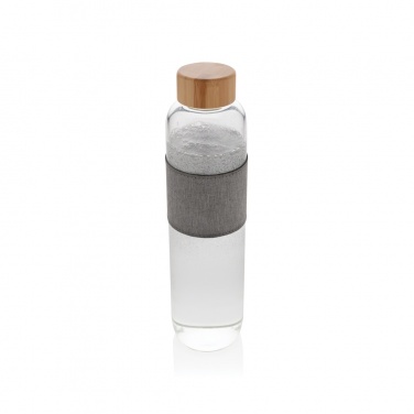 Logotrade Logogeschenke das Foto: Impact Borosilikat-Glasflasche mit Bambusdeckel