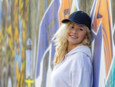 Logotrade Werbeartikel das Foto: Impact AWARE™ 280gr Brushed rCotton 6 Panel Kontrast-Cap