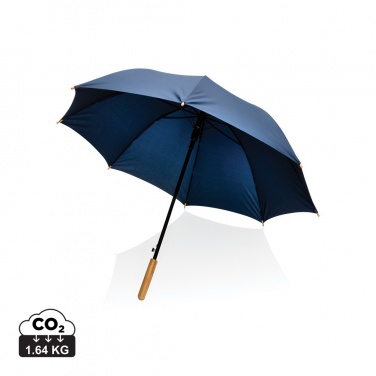 Logotrade Firmengeschenke das Foto: 23" Impact AWARE™ RPET 190T Auto-Open Bambus-Schirm