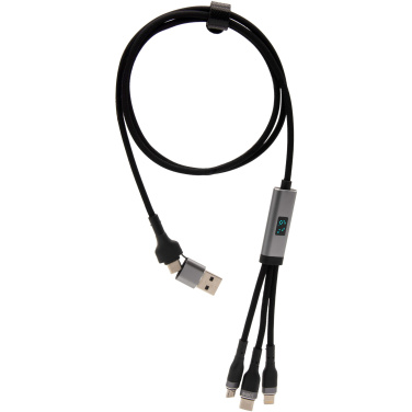 Logotrade Werbeartikel das Foto: SCX.design C53 100W ultraschnelles 5-in-1 Ladekabel aus rPET