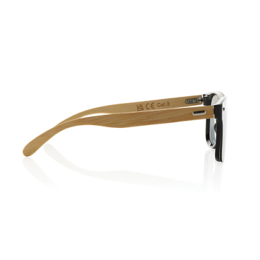 Logotrade Werbeartikel das Foto: Prism Sonnenbrille aus RCS rec. Kunststoff mit Bambusbügeln