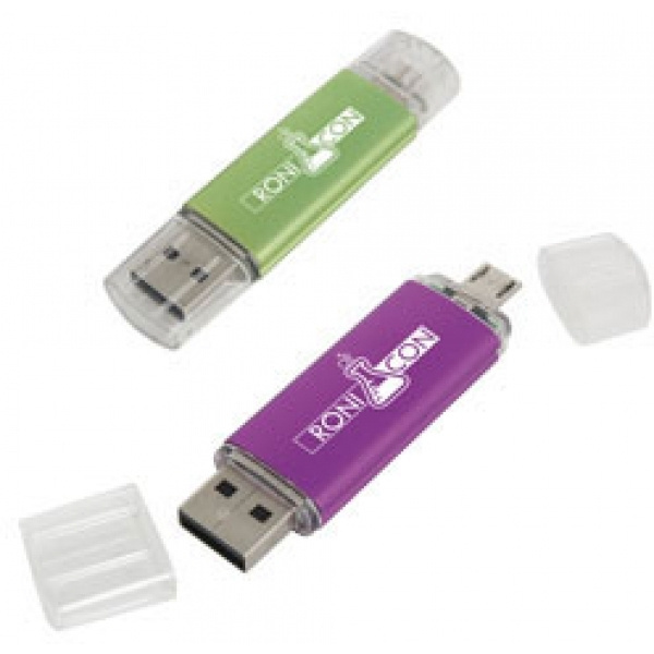 Logotrade Werbegeschenke das Foto: OTG-USB-Stick aus Metall und Kunststoff
