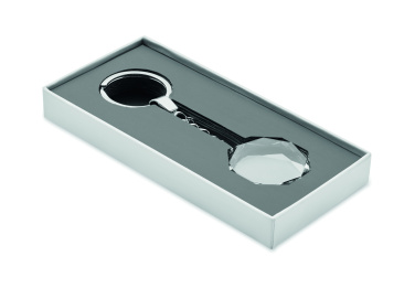 Logotrade Geschäftsgeschenke das Foto: Schlüsselanhänger Glas rund