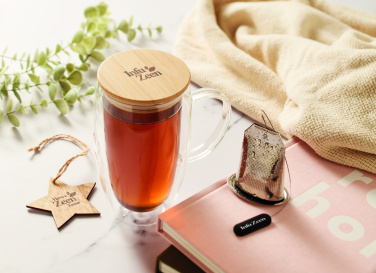 Logotrade Geschäftsgeschenke das Foto: Doppelwandiger Glasbecher 450ml