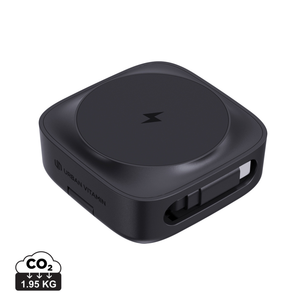 Logotrade Logogeschenke das Foto: Urban Vitamin Goleta 2-in-1 15W Magnetic Wireless Charger