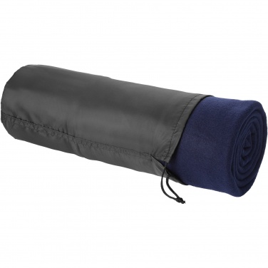 Logo trade corporate gift photo of: Huggy fleece plaid blanket with carry pouch
