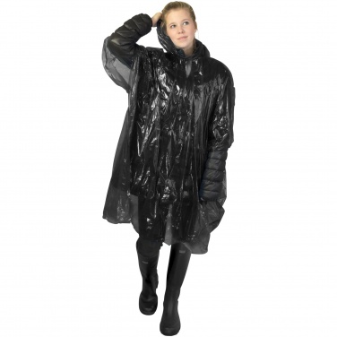 Logo trade promotional merchandise photo of: Ziva disposable rain poncho with storage pouch