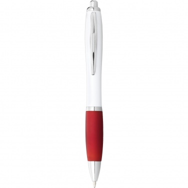 Logotrade promotional giveaway picture of: Nash ballpoint pen with white barrel and coloured grip