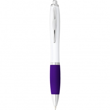 Logotrade promotional gifts photo of: Nash ballpoint pen with white barrel and coloured grip