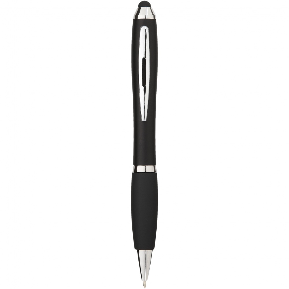 Logo trade promotional gifts picture of: Nash coloured stylus ballpoint pen with black grip