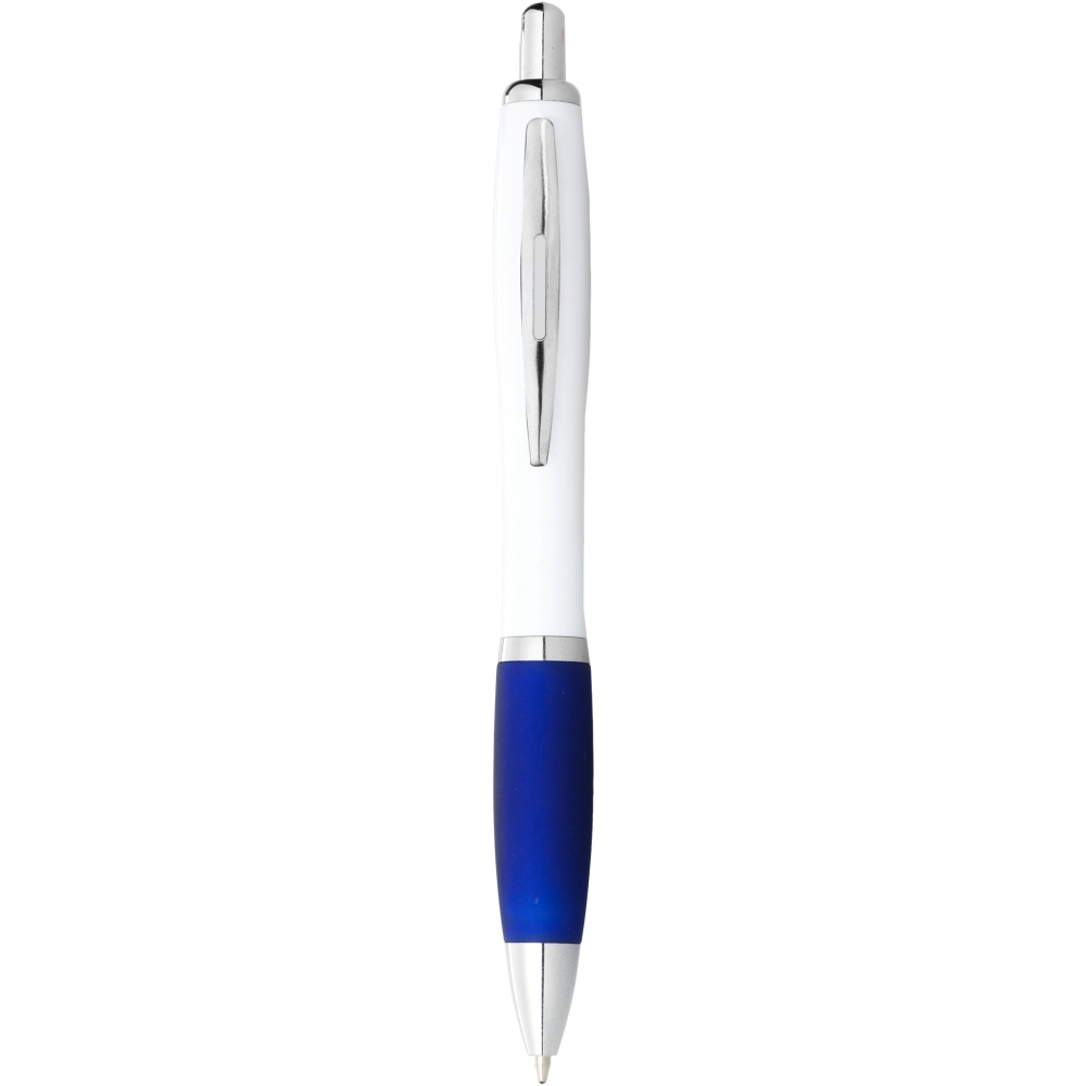 Logo trade advertising products image of: Nash ballpoint pen white barrel and coloured grip