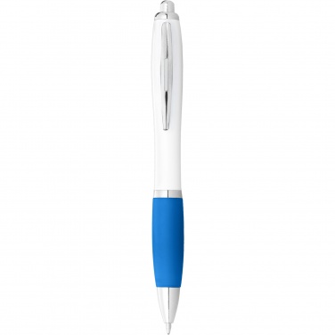 Logotrade advertising products photo of: Nash ballpoint pen white barrel and coloured grip