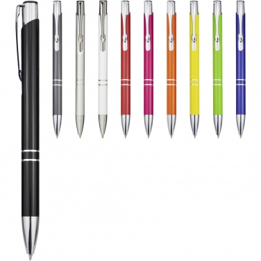 Logo trade promotional gift photo of: Moneta aluminium click ballpoint pen (blue ink)