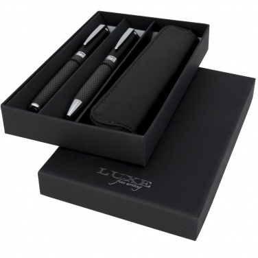 Logotrade corporate gift picture of: Carbon duo pen gift set with pouch