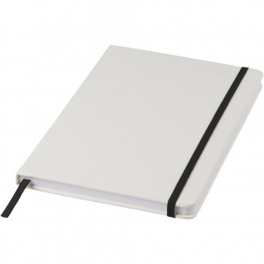 Logo trade corporate gifts image of: Spectrum A5 white notebook with coloured strap