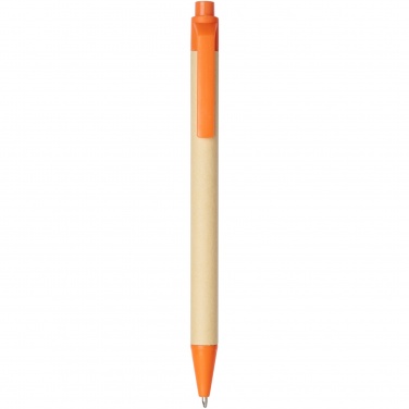 Logo trade corporate gift photo of: Berk recycled carton and corn plastic ballpoint pen