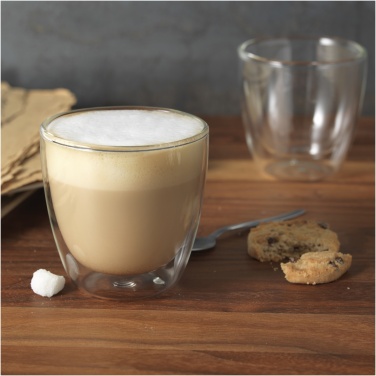 Logo trade promotional merchandise picture of: Boda 2-piece glass coffee cup set