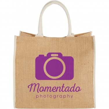 Logotrade advertising products photo of: Harry coloured edge jute tote bag 25L