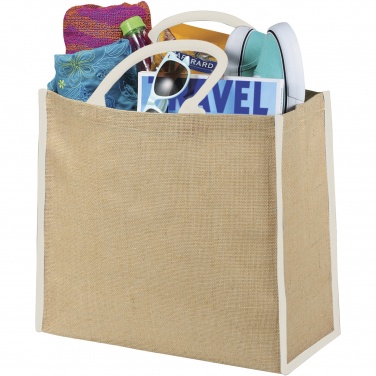 Logo trade advertising products image of: Harry coloured edge jute tote bag 25L