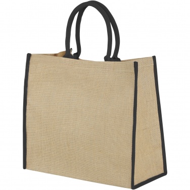 Logotrade promotional giveaway image of: Harry coloured edge jute tote bag 25L