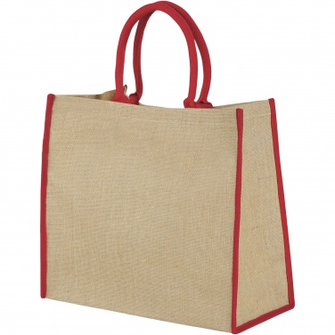 Logotrade promotional gift picture of: Harry coloured edge jute tote bag 25L