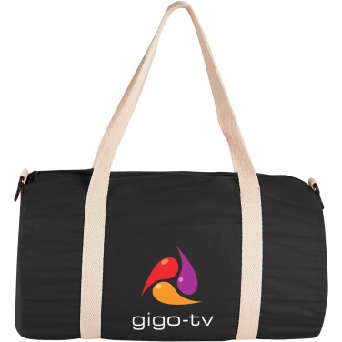 Logo trade business gift photo of: Cochichuate cotton barrel duffel bag 25L
