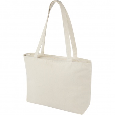 Logo trade promotional giveaways picture of: Ningbo 320 g/m² zippered cotton tote bag 15L