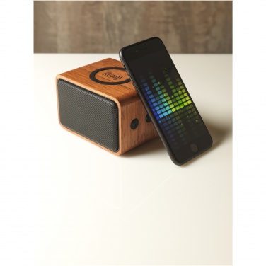 Logotrade business gift image of: Wooden 3W speaker with wireless charging pad