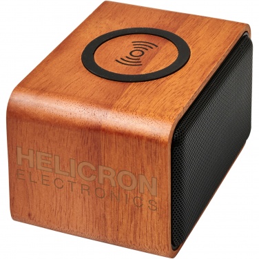 Logo trade advertising product photo of: Wooden 3W speaker with wireless charging pad