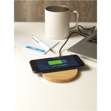 Logo trade promotional products image of: Essence 5W bamboo wireless charging pad