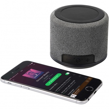 Logo trade advertising products image of: Fiber 3W wireless charging Bluetooth® speaker