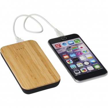 Logo trade promotional product photo of: Future 6000 mAh bamboo/fabric wireless power bank