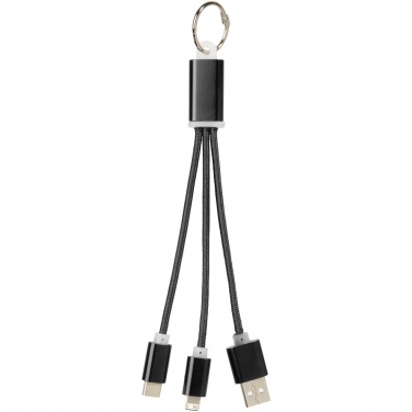 Logotrade corporate gift picture of: Metal 3-in-1 charging cable with keychain