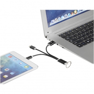 Logotrade promotional products photo of: Metal 3-in-1 charging cable with keychain