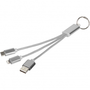 Logotrade corporate gift picture of: Metal 3-in-1 charging cable with keychain