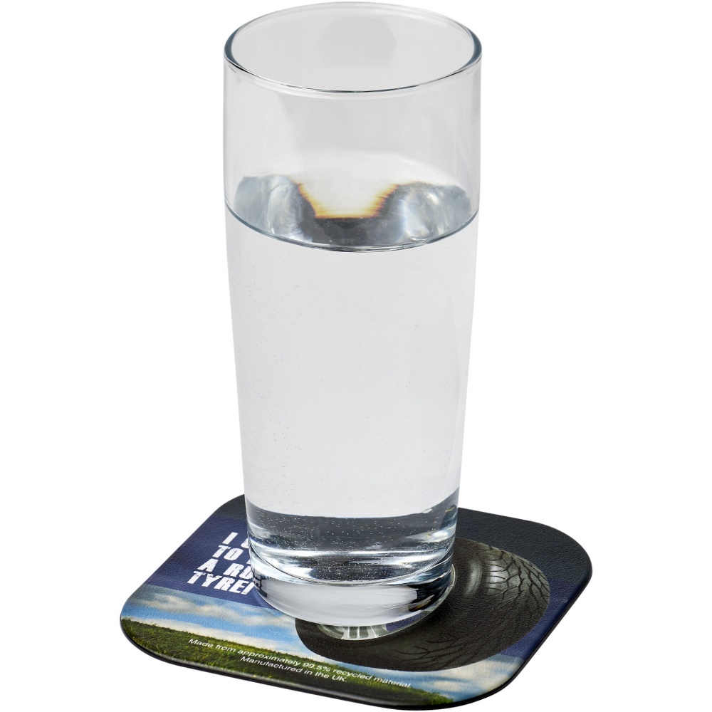 Logo trade advertising products image of: Brite-Mat® square coaster with tyre material