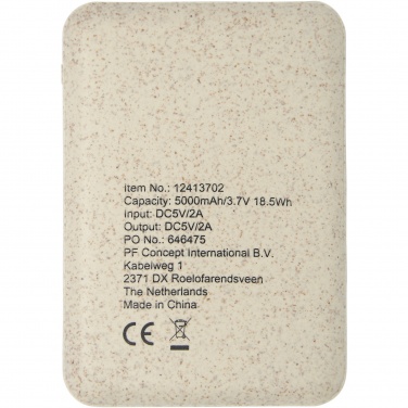 Logotrade promotional products photo of: Asama 5000 mAh wheat straw power bank