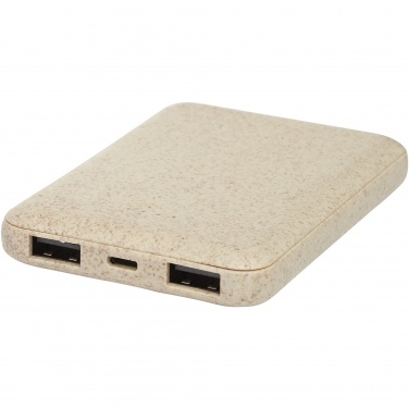 Logo trade promotional gifts image of: Asama 5000 mAh wheat straw power bank