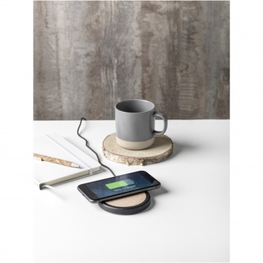 Logo trade promotional items image of: Kivi 10W limestone/cork wireless charging pad