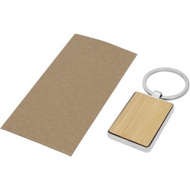 Logo trade promotional items image of: Neta bamboo rectangular keychain