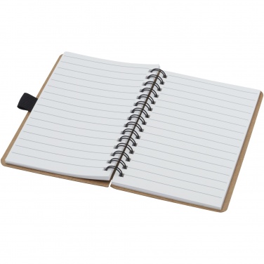 Logotrade promotional item image of: Cobble A6 wire-o recycled cardboard notebook with stone paper