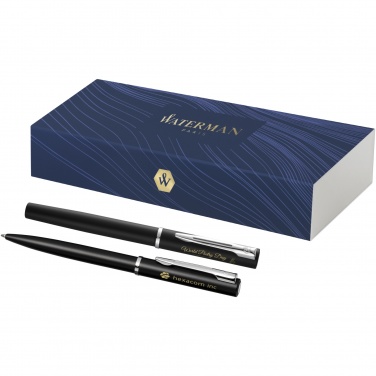 Logo trade promotional products image of: Waterman Allure ballpoint and rollerball pen set
