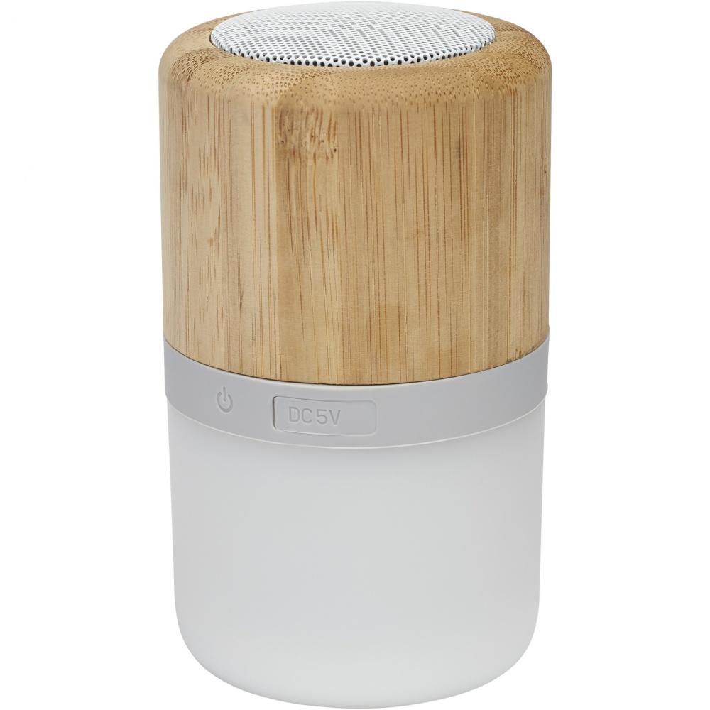 Logo trade corporate gifts picture of: Aurea bamboo Bluetooth® speaker with light 
