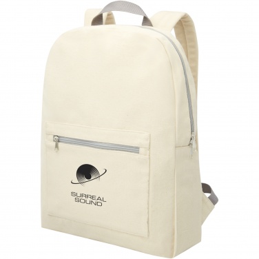 Logo trade promotional items image of: Pheebs 450 g/m² recycled cotton and polyester backpack 10L