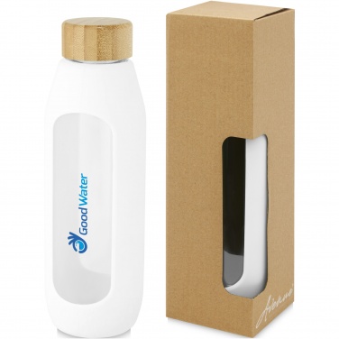 Logotrade promotional item image of: Tidan 600 ml borosilicate glass bottle with silicone grip