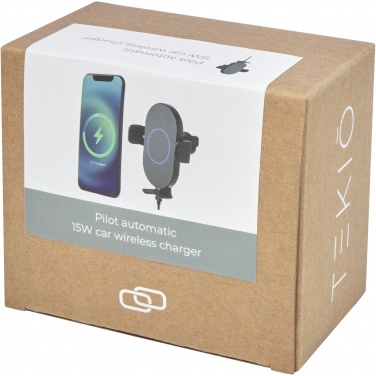 Logo trade promotional merchandise picture of: Pilot 15W wireless automatic car charger 