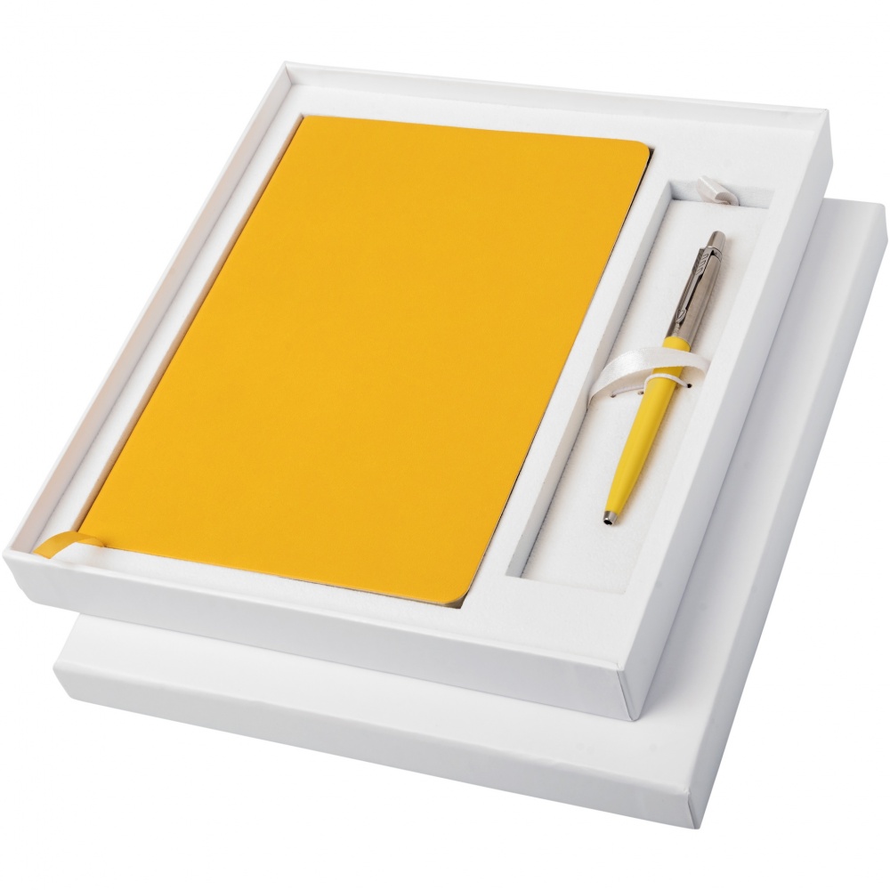 Logo trade corporate gifts image of: Parker Classic notebook and Parker pen gift box